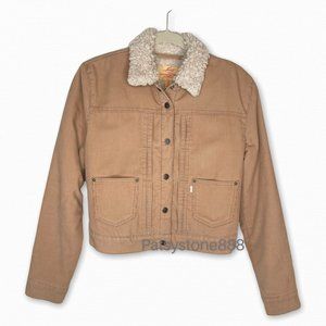Levis Cropped Corduroy Sherpa Jacket M 